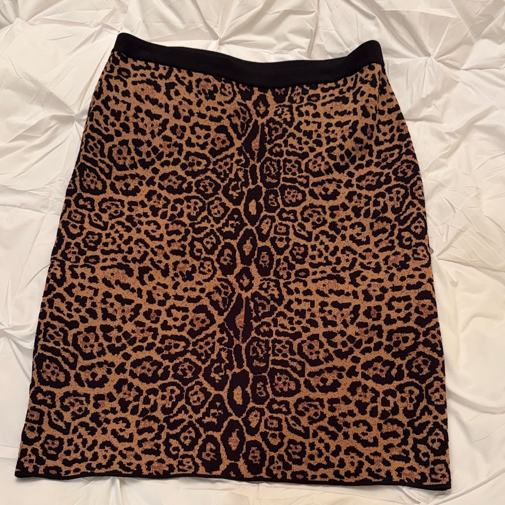 Carmen Marc Valvo Black and Brown Pencil Skirt